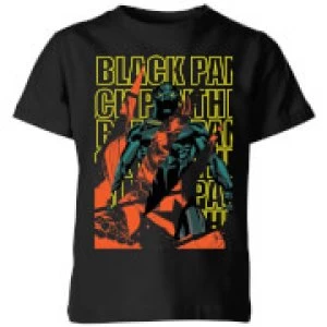 Image of Marvel Avengers Black Panther Collage Kids T-Shirt - Black - 11-12 Years