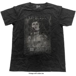 image of David Bowie - Live Vintage Unisex Medium T-Shirt - Black