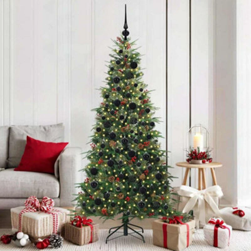 Image of Vidaxl Artificial Hinged Christmas Tree Green 180 Cm Pe And Pvc