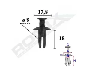 Image of ROMIX Clip, bumper C70341 FORD USA,EDGE,EDGE (U387)