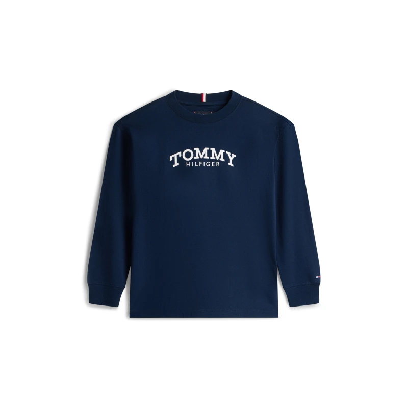 Image of Tommy Hilfiger Kids Mono Print Long Sleeve T-Shirt Dark Night Navy male 8Y
