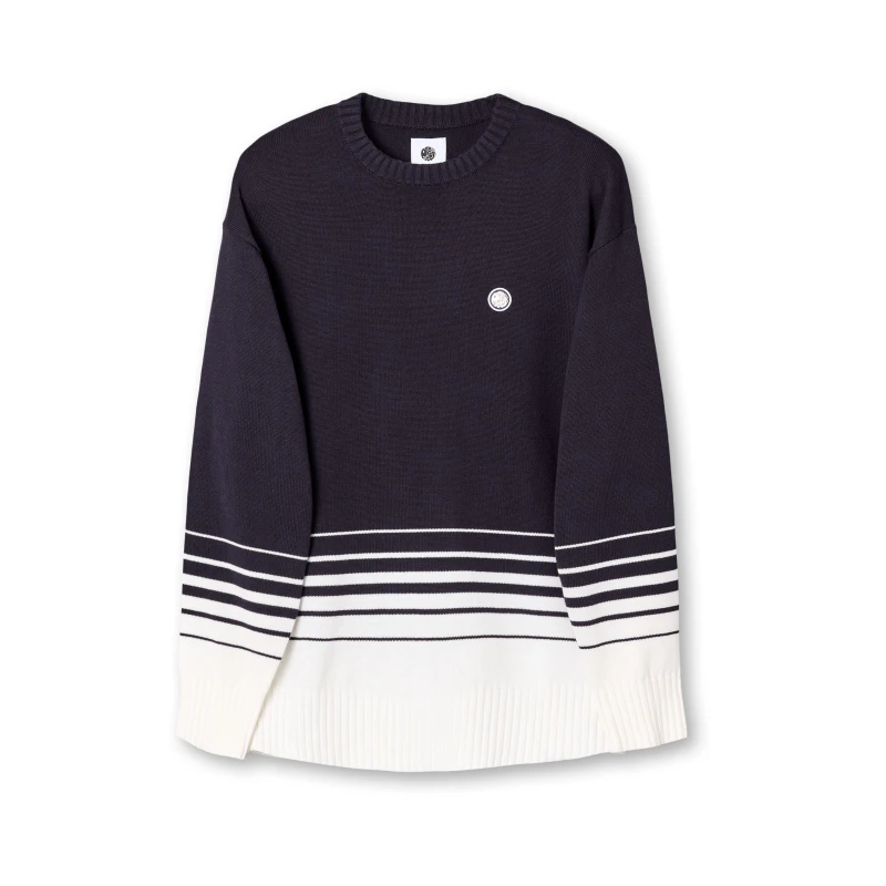 Image of Pretty Green Mens Gradient Knitted Crew Neck Jumper Navy male Small