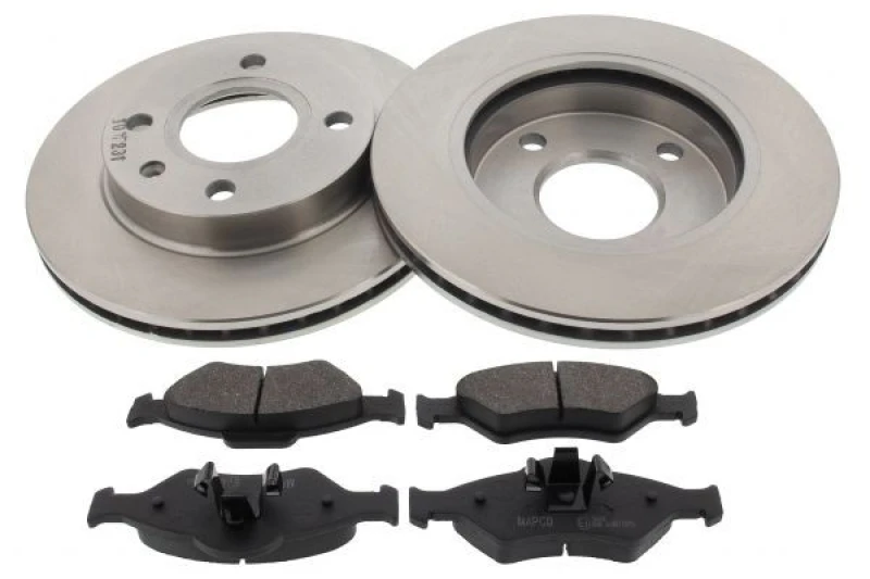 Image of MAPCO 47652 Brake disc and pads set Front Axle, Brake Disc Type: Vented, excl. wear warning contact Brake Set,disc brakes (3405)