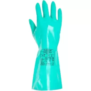 Image of Unisex Adults Chem Max Nitrile Chemical Gauntlet Rubber Glove (Size 10) (Turquoise) - Aurelia