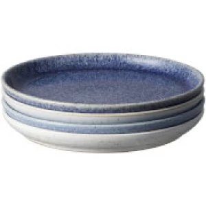 Denby Studio Blue 4 Piece Medium Coupe Plate Set