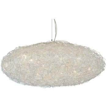 image of Linea Verdace Lighting - Linea Verdace Wire Egg Spherical Pendant Ceiling Light Satin Nickel