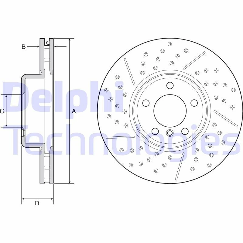 Image of DELPHI Brake disc DELPHI BG9234C