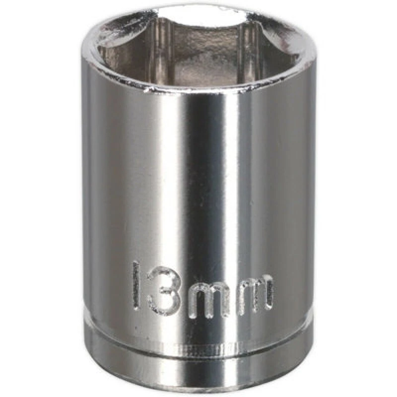 Image of Loops 13mm Chrome Plated Drive Socket - 3/8" Square Drive - High Grade Carbon Steel Metallics