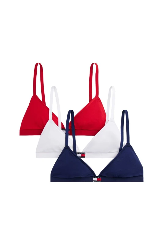Image of Tommy Hilfiger Womens Heritage Packs 3 Pack Triangle White/Red/Navy Size: Medium Multicolor Female M