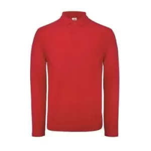 Image of B&C ID.001 Mens Long Sleeve Polo (4XL) (Crimson)