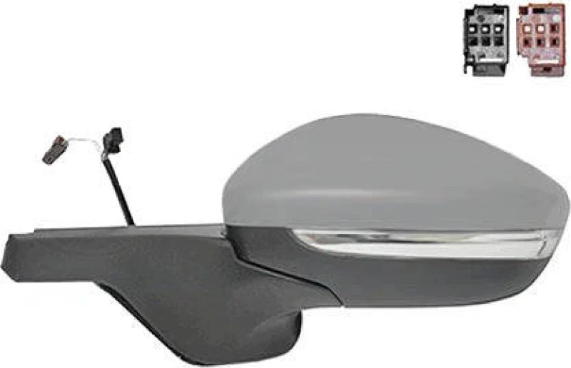 Image of VAN WEZEL 0937807 Wing mirror * HAGUS * Left, Heatable, primed Outside Mirror (50)
