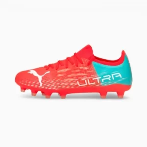 image of PUMA Ultra 3.3. FG Womens Football Boots, Sunblaze/White/Elektro Aqua Size 3 Shoes