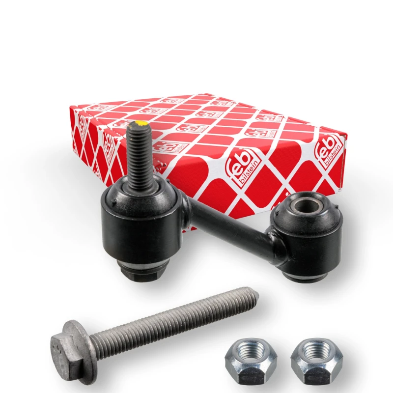 Image of FEBI BILSTEIN 43553 Anti-roll bar link Rear Axle, with nuts, with bolts/screws Link Stabiliser (3229)