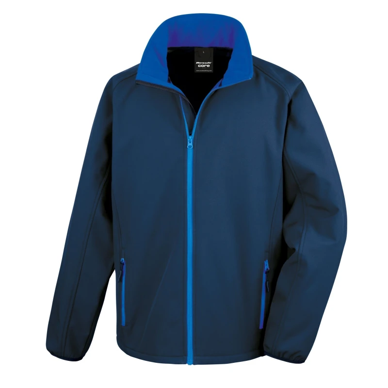 Image of Result Result Men Core Printable Softshell Jacket in Mid Navy Size: Small Mid Navy S Male 5054752306168