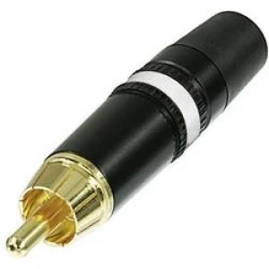 Image of RCA connector Plug straight Number of pins 2 Black White Rean AV NYS373 9