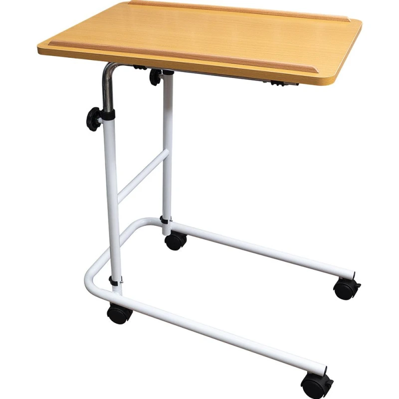 Image of Loops Height Adjustable Overbed Table - Four Castors Included - 600 x 400mm Surface Multi