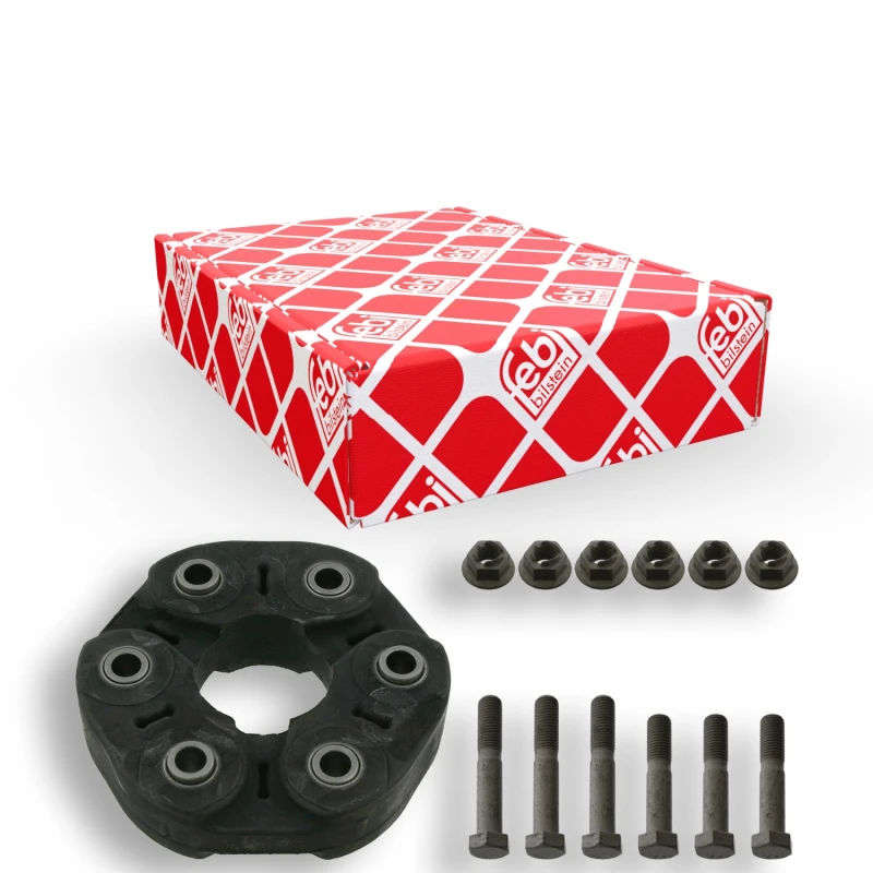 Image of FEBI BILSTEIN 43524 Drive Shaft Coupler with bolts/screws, with nuts, Bolt Hole Circle Ø: 110mm Joint,propeller shaft (1427)