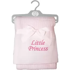 Image of Snuggle Baby Girls Princess Cellular Embroidered Blanket (One Size) (Pink) - Pink