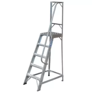 Image of 1.2m Heavy Duty Single Sided Fixed Step Ladders Handrail Platform Safety Barrier