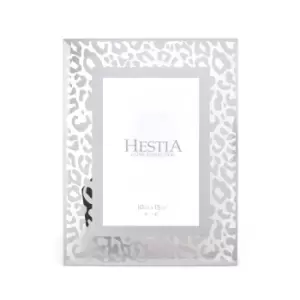Image of Photo Frame Silver Leopard Print 4" x 6"