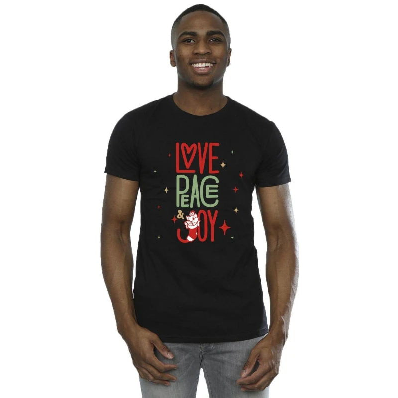 Image of Disney Men The Aristocats Marie Love Peace Joy T-Shirt in Black Size: Small Black S Male 5063153222038