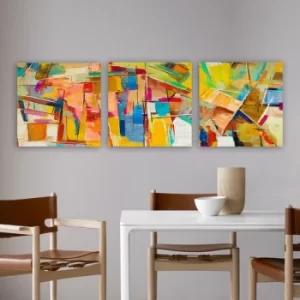 Image of P129236 Multicolor Decorative Canvas Painting (3 Pieces)