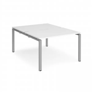 image of Adapt II Back to Back Desk s 1200mm x 1600mm - Silver Frame White top