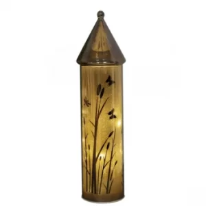 Image of HESTIA Glass House Style Ornament with LED Lights 35cm