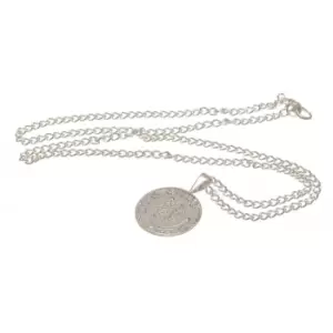 Image of Chelsea FC Silver Plated XL Pendant And Chain (One Size) (Silver)