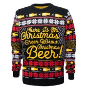 image of Novelty Christmas Beer Jumper - Black - L