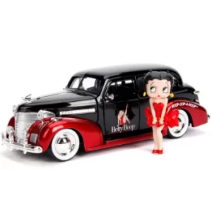 image of Jada Die Cast Betty Boop 1:24 1939 Chevy Master Deluxe and Betty Boop Figure