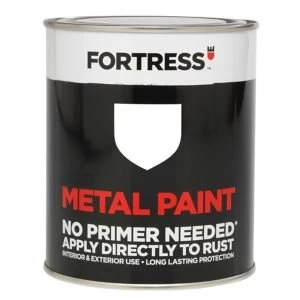 image of Fortress White Satin Metal Paint 750ml