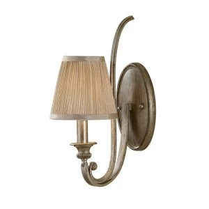 Image of 1 Light Indoor Candle Wall Light Silver Sand with Shade, E14