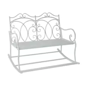 image of Alfresco Iron Rocking Bench, white