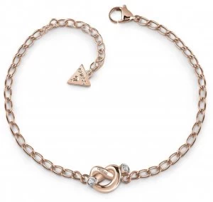 image of Guess Womens Rose Gold Knot Bracelet UBB29020-L Jewellery