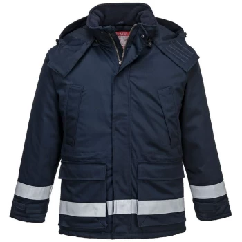Image of Portwest - FR59NARM - sz M FR Anti-Static Winter Jacket - Navy
