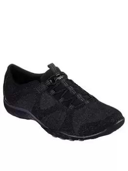Image of Skechers Breathe-easy Wide Fit Trainers - Black, Size 4, Women
