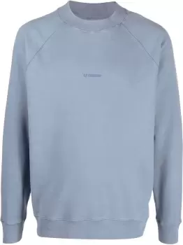 image of C.P. COMPANY Brushed & Emerized Diagonal Fleece Sweatshirt Blue