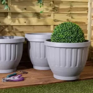 Image of Wham Set 4 Etruscan 47cm Round Planter Soft Grey