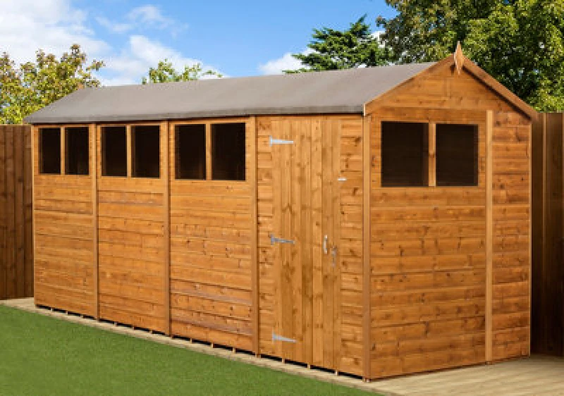 Image of Empire Sheds Empire Modular Apex 6X16 Dipped Treated Tongue And Groove Wooden Garden Shed Windows (6' X 16' / 6ft X 16ft) (6X16)