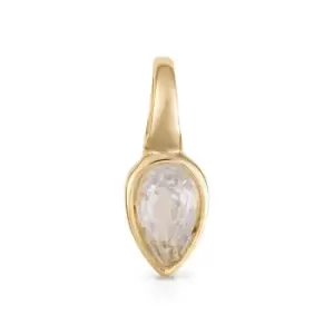 image of JG Signature Gold Plated April Birthstone Teardrop Pendant Charm