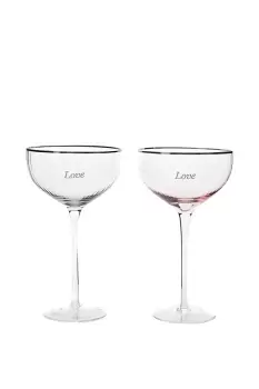 Image of Set of 2 Coupe Glasses - Love
