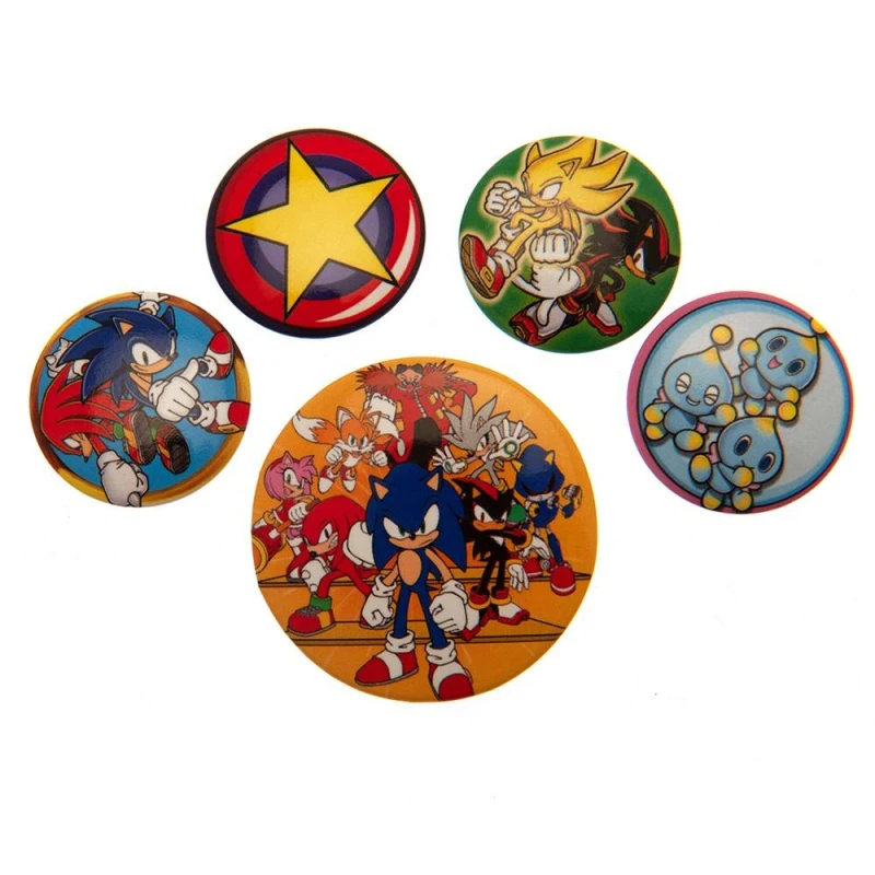 Image of Sonic the Hedgehog Badge Set (Pack of 5) Multi