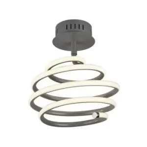 Image of Searchlight SWIRL - Integrated LED Grey Semi-Flush Fitting