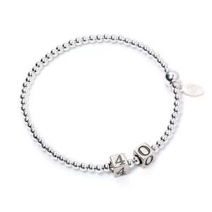 image of 40 Number Cubes with Sterling Silver Ball Bead Bracelet