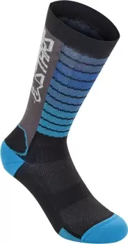 image of Alpinestars Drop 22 Socks, black-blue, Size S, black-blue, Size S