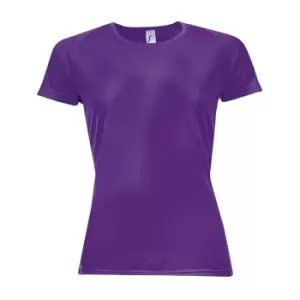 Image of SOLS Womens/Ladies Sporty Short Sleeve T-Shirt (L) (Dark Purple)