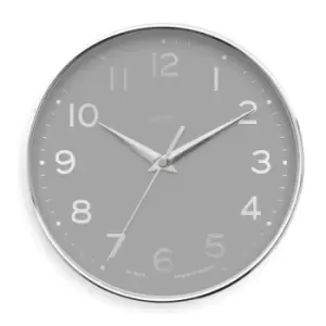 image of Acctim Rand Chrome Wall Clock Grey