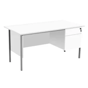 image of Eco 18 1500 X 750 4 Leg Rectangular Desk 2D Pedestal White-Black