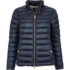 Image of Barbour Womens Grange Quilted Jacket Navy/Olive Mist Tartan 16